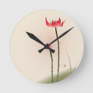 Orientalische Artmalerei, hohes Lotus Runde Wanduhr