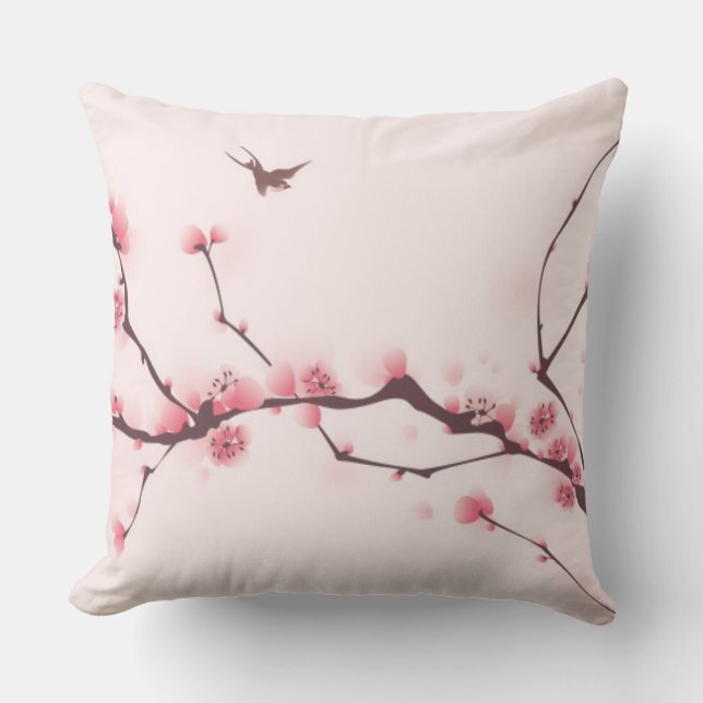 Orientalische Artmalerei, Kirschblüte Kissen (Vorderseite)