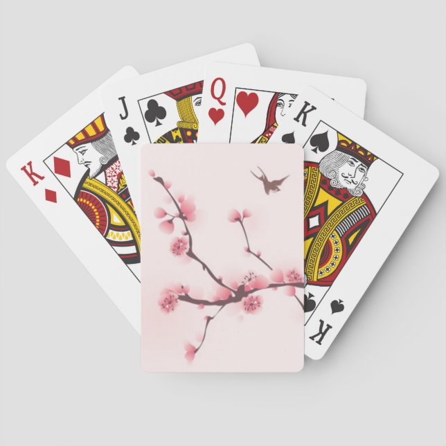 Orientalische Artmalerei, Kirschblüte Spielkarten (Rückseite)