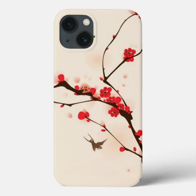 Orientalische Artmalerei, Pflaumenblüte im Case-Mate iPhone Hülle (Rückseite)
