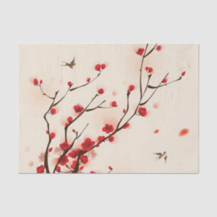 Orientalische Artmalerei, Pflaumenblüte im Seidenpapier