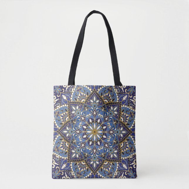 Orientalische Blüte: Vintager Teppich Tasche (Vorderseite)