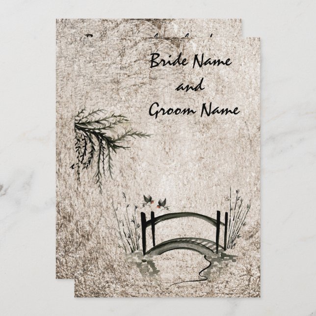 Orientalische Brücke Einladung (Vorne/Hinten)