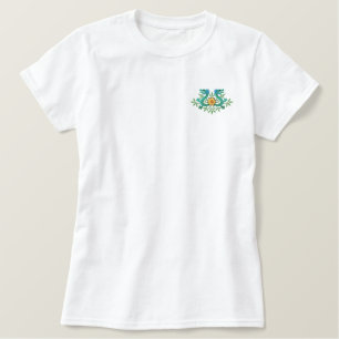 Orientalische DrachenBlume Besticktes T-Shirt