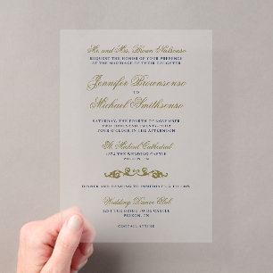 Orientalische Eleganz Hochzeitseinladung Gold Navy Acryleinladungen