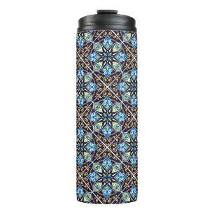 Orientalische Fliesen, Azulejos diagonal Thermosbecher
