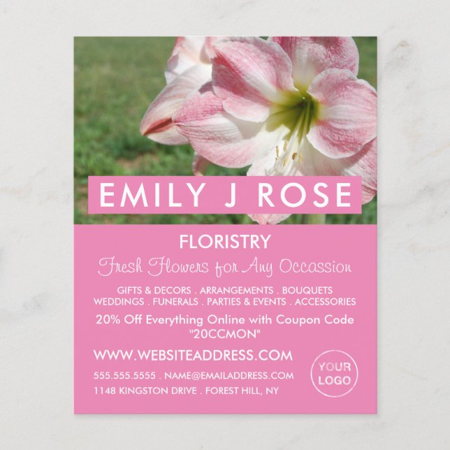 Orientalische Lilien, Florist, Floristrische Werbu Flyer (Vorne)