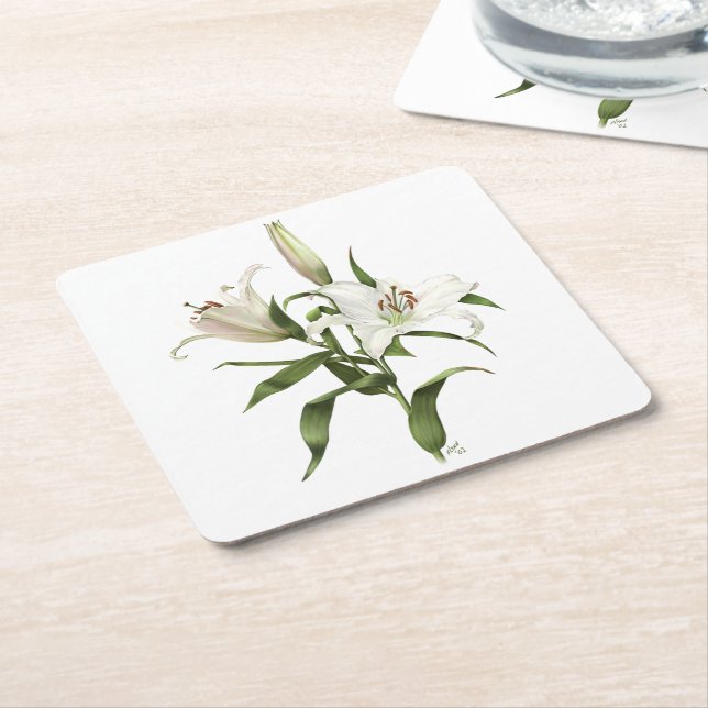 Orientalische Lily - Sibirien Rechteckiger Pappuntersetzer (angewinkelt)