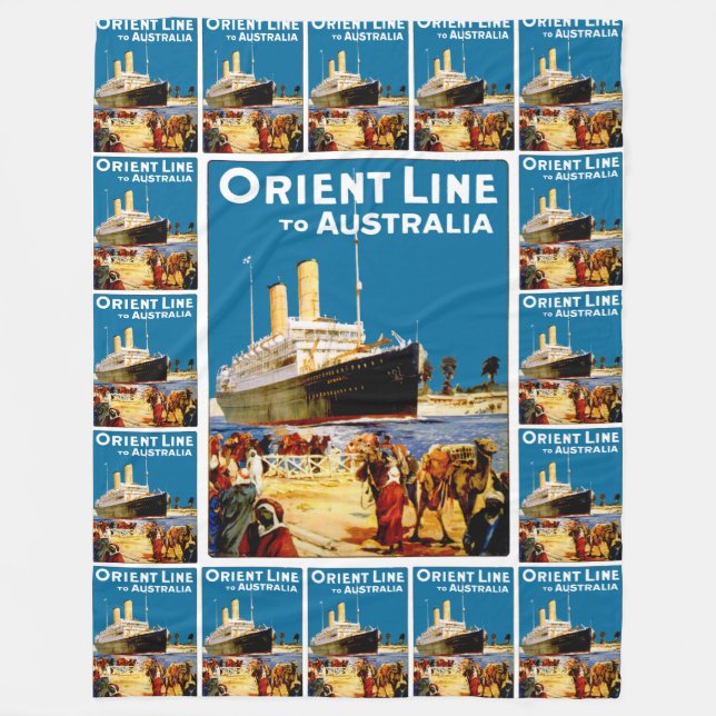 Orientalische Linie nach Australien Fleecedecke (Vorderseite)