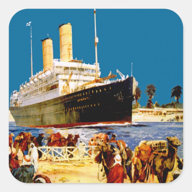 Orientalische Linie nach Australien Quadratischer Aufkleber (Vorderseite)