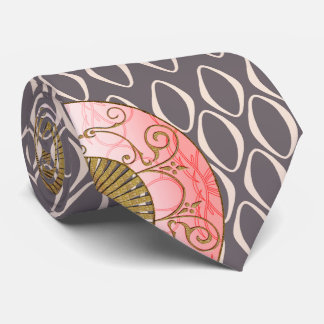 Orientalische Lüfter auf Retroschleife (Rosa, Gold Krawatte
