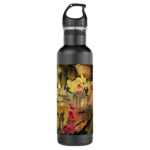 Orientalische Malerei. Japanische Art Edelstahlflasche
