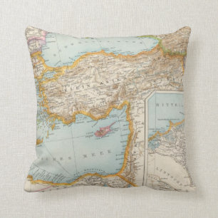 Orientalische Mittelmeerkarte Kissen