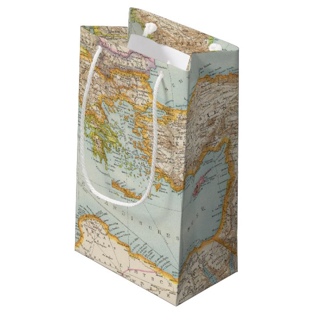 Orientalische Mittelmeerkarte Kleine Geschenktüte (Rückseite Schrägansicht)