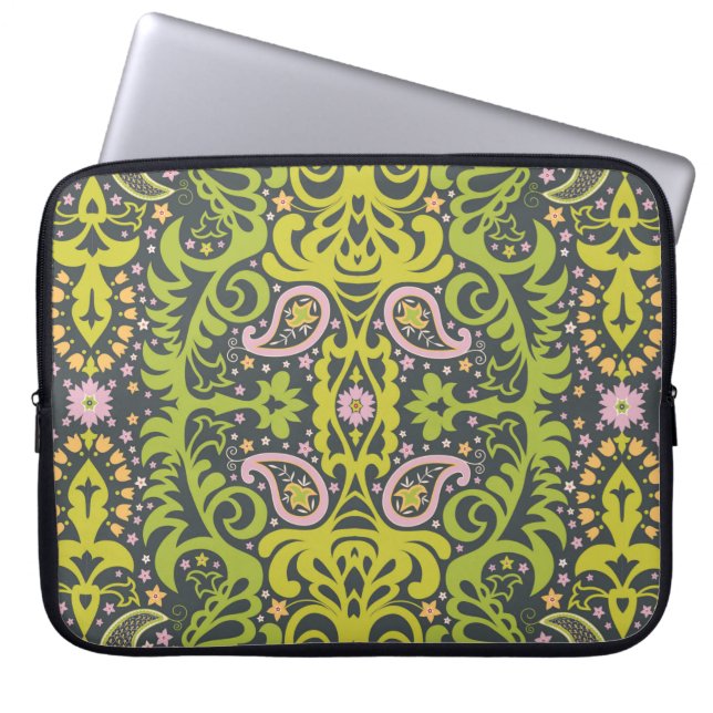 Orientalische Paisleyverzierung; dekorativer nahtl Laptopschutzhülle (Vorderseite)
