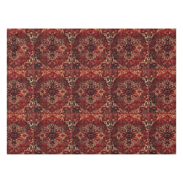 Orientalische Teppichkonstruktion in dunkelrot Tischdecke (Vorderseite (Horizontal))