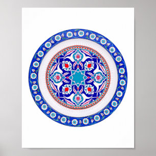 Orientalische türkische Kunst in Blue Poster