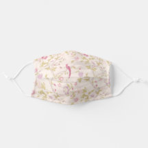 Orientalische Vögel auf weich rosa Gesichtsmaske
