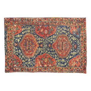 Orientalische Wolldecke im blue&orange Kissenbezug