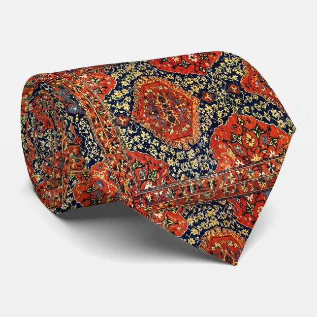 Orientalische Wolldecke im blue&orange Krawatte (Gerollt)