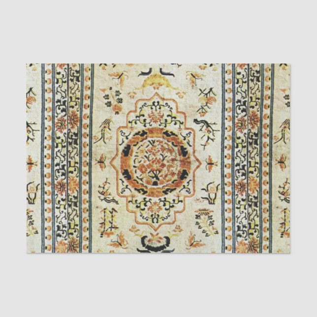 Orientalische Wolldecke in den hellen Farben Seidenpapier (Vorderseite)