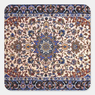 Orientalischer Antiker Persischer Türkischer Blaue Quadratischer Aufkleber