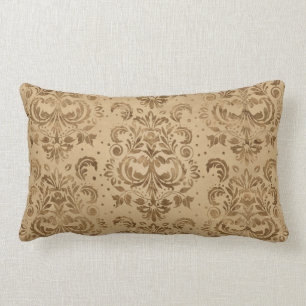 Orientalischer Damast Pattern Pastellgold Lendenkissen