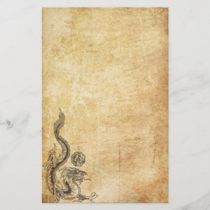 Orientalischer Drache mit Tinte geschwärzt Briefpapier