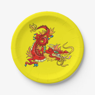 Orientalischer Drache Pappteller