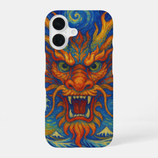 Orientalischer Drache Sternennacht Kanagawa Wellen iPhone 16 Hülle