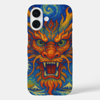 Orientalischer Drache Sternennacht Kanagawa Wellen iPhone 16 Hülle
