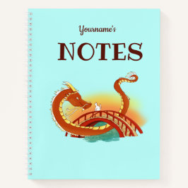 Orientalischer Drache und Katze Notizbuch