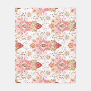 Orientalischer Flair: Damast-Pfau-Paisley Fleecedecke