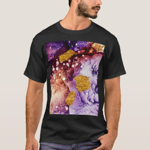 Orientalischer Goldener Wirbel Abstrakte Malerei T-Shirt