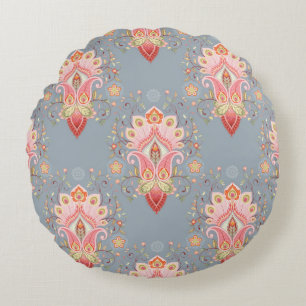 Orientalischer Hintergrund mit Pisley-Blume Rundes Kissen