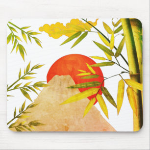 Orientalischer japanischer Aufstieg mit Bambus Mousepad