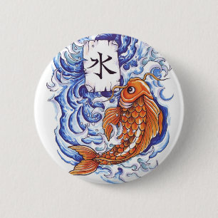 Orientalischer Koi Button