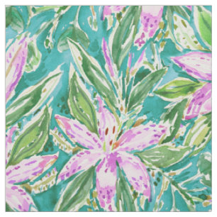 ORIENTALISCHER LILIE Rosa-Aquastargazer-tropisches Stoff