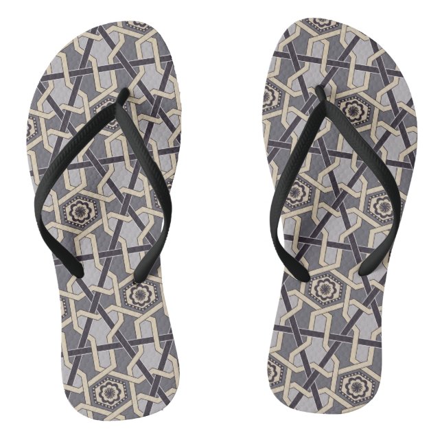 Orientalischer Ornament Stickereidekunst Muster Flip Flops (Fußbett)