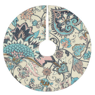 Orientalischer Paisley: Stilisierte Textileleganz. Polyester Weihnachtsbaumdecke