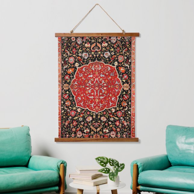 Orientalischer Salat Teppich Print Wandteppich Mit Holzrahmen (Wohnzimmer)