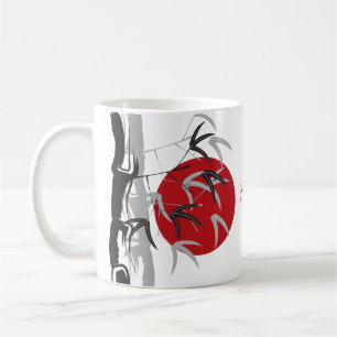Orientalischer Sonnenaufgang Zen-Bambusgarten asia Kaffeetasse