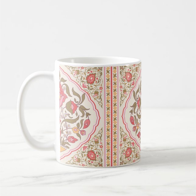 Orientalischer Stil verziertes Blumendesign Kaffeetasse (Links)