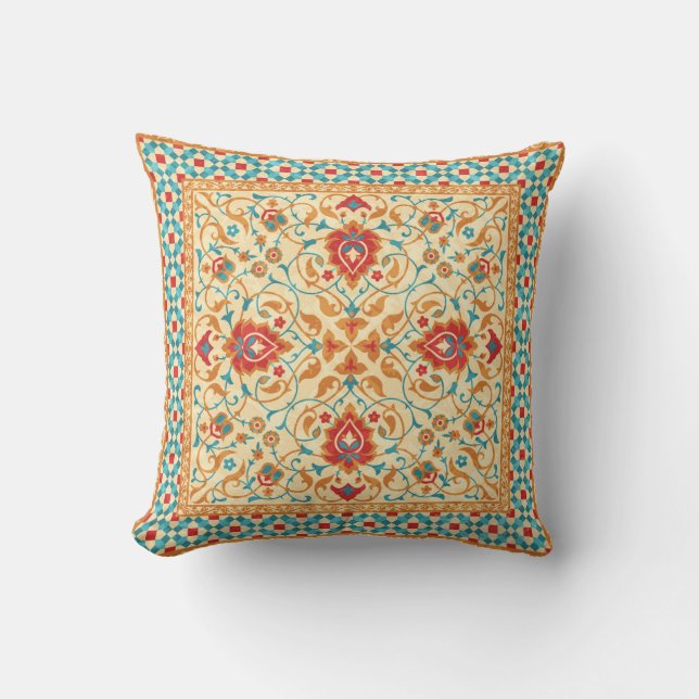 Orientalischer Teppich, Blumenmuster. Kissen (Vorderseite)