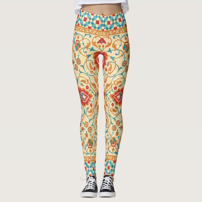 Orientalischer Teppich, Blumenmuster. Leggings (Vorderseite)