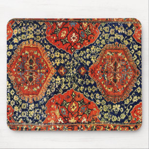 Orientalischer Teppich in Blau und Orange Mousepad