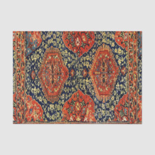 Orientalischer Teppich in Blau und Orange Seidenpapier