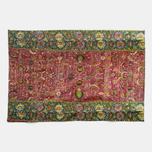 Orientalischer Teppich in Rot und Grün Handtuch