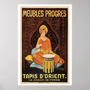 Orientalischer Teppich La Chaux-de-Fonds Vintage Poster