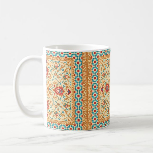 Orientalischer Teppich, verzierte Blumenmuster, St Kaffeetasse (Links)